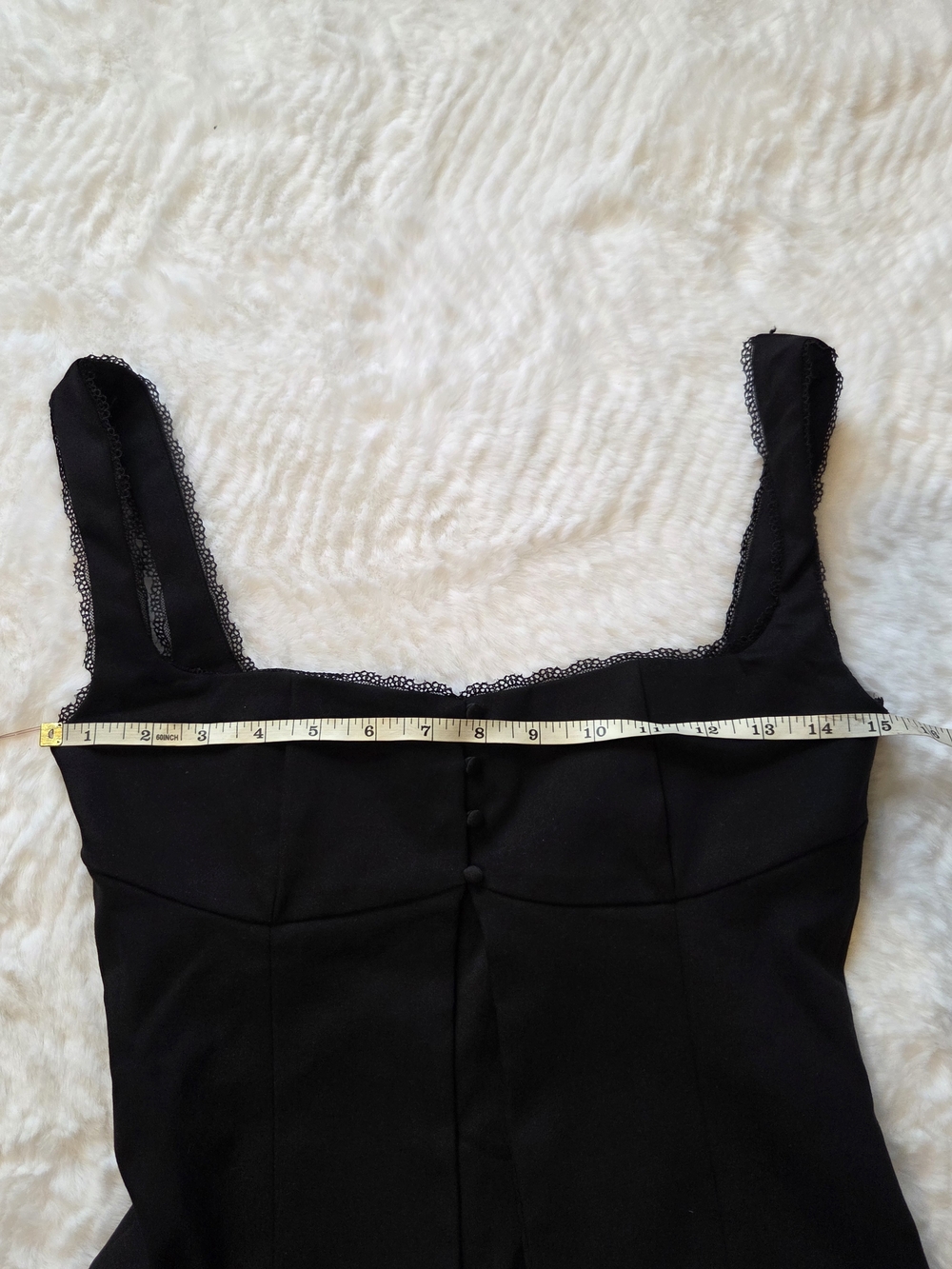 House of CB Noura Black Lace-Trim Button Front Crop Top - Picture 6 of 13